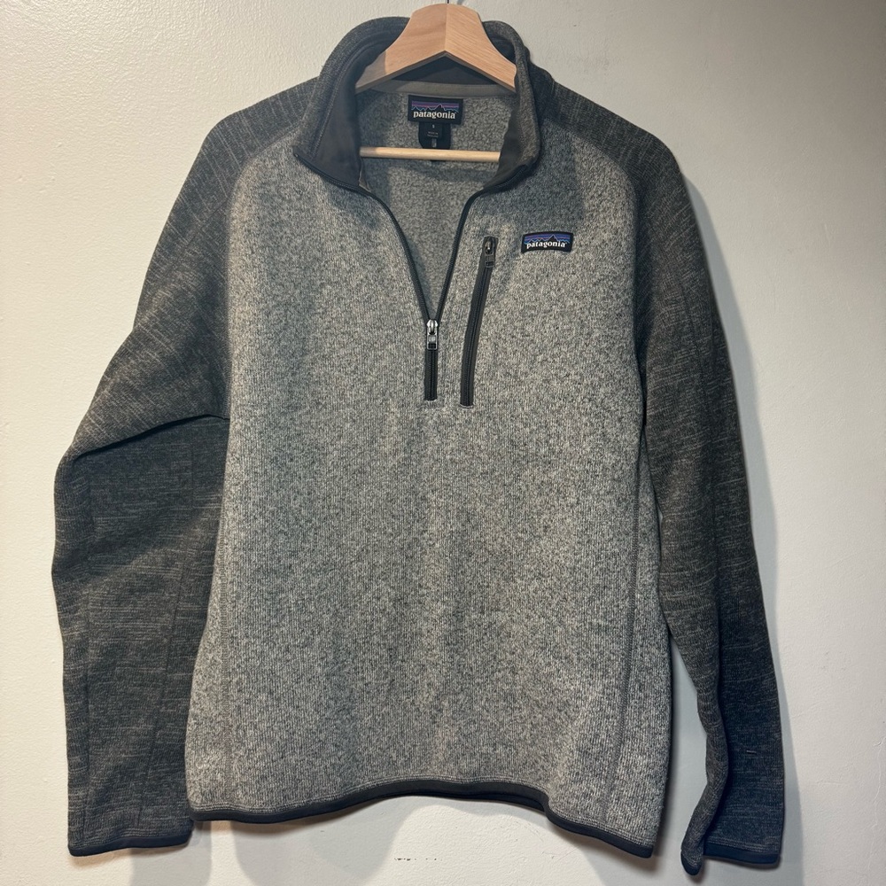Patagonia Sweater Mens Small Gray Better Sweater 1/4 Zip Fleece‎ Pullover